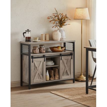 Armadietto con porte scorrevoli FIRA taupe/nero