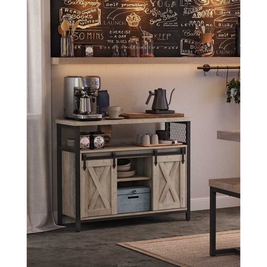 Armadietto con porte scorrevoli FIRA taupe/nero