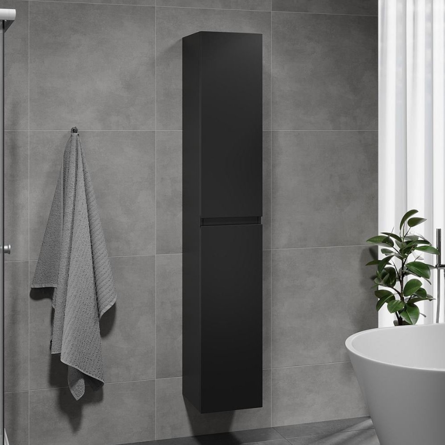 Armadietto da bagno OLIVER 186 cm opaco nero