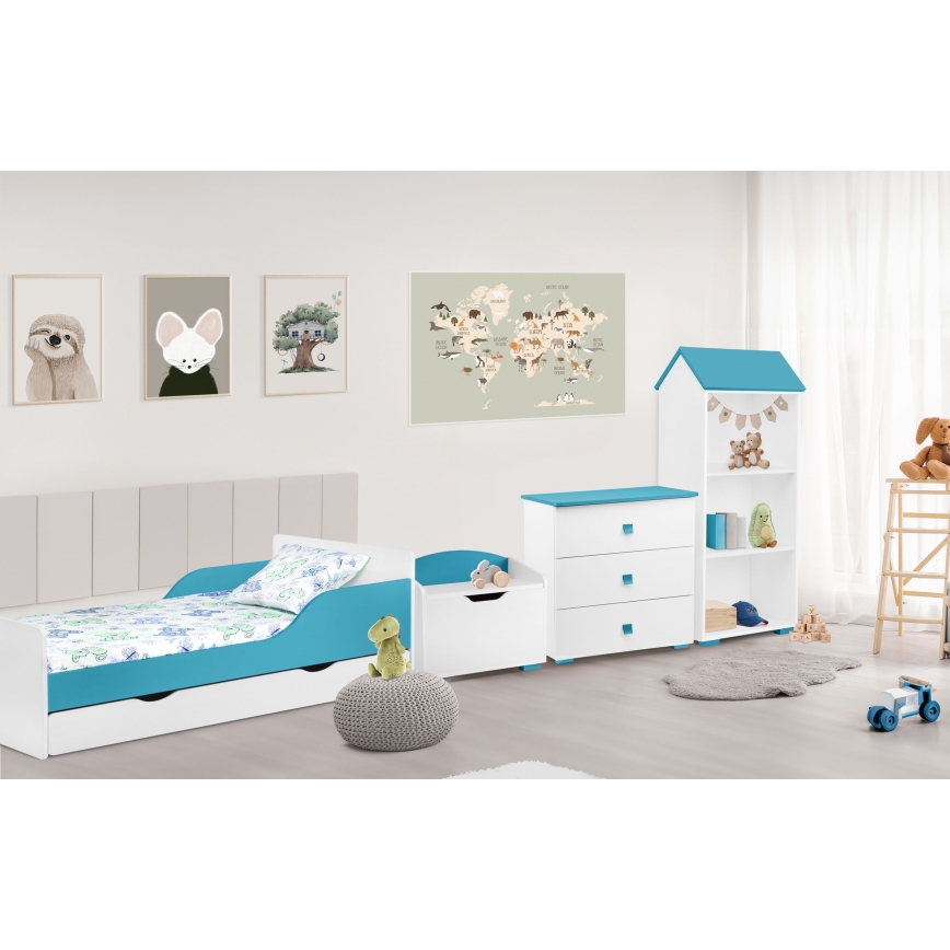 Armadietto PABIS 87x83 cm bianco/blu