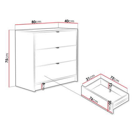 Armadietto TIRENO 75x80 cm bianco