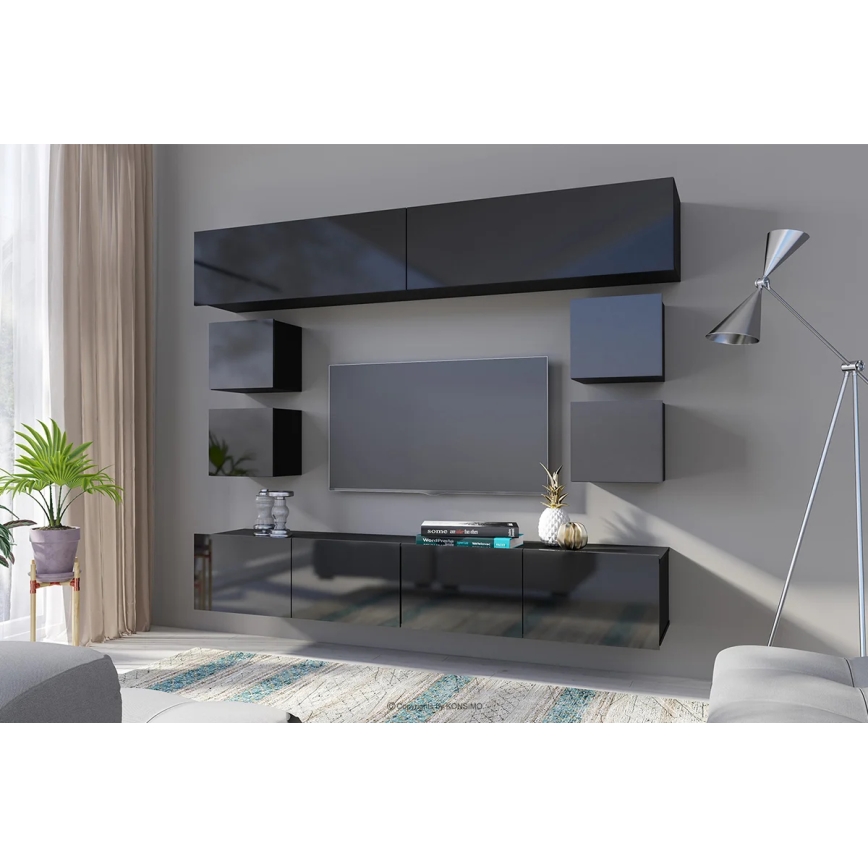 Armadio a muro PAVO 34x34 cm nero lucido