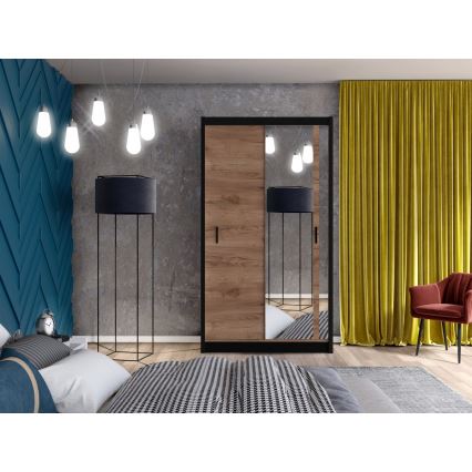 Armadio con specchio SABRINA 120x215 cm rovere craft