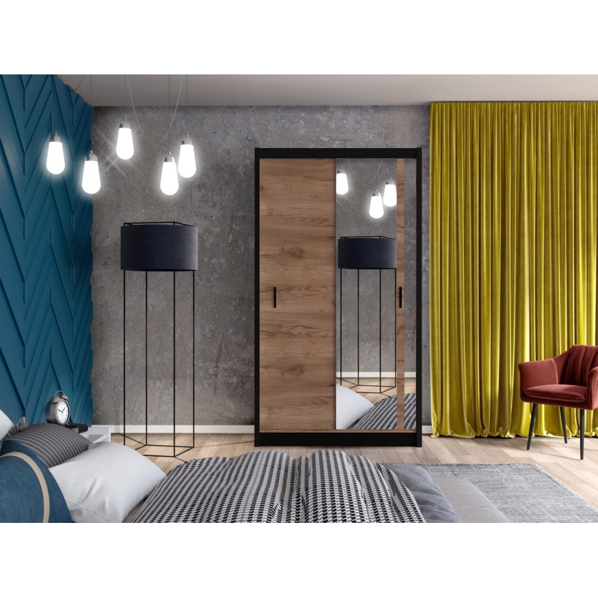 Armadio con specchio SABRINA 120x215 cm rovere craft