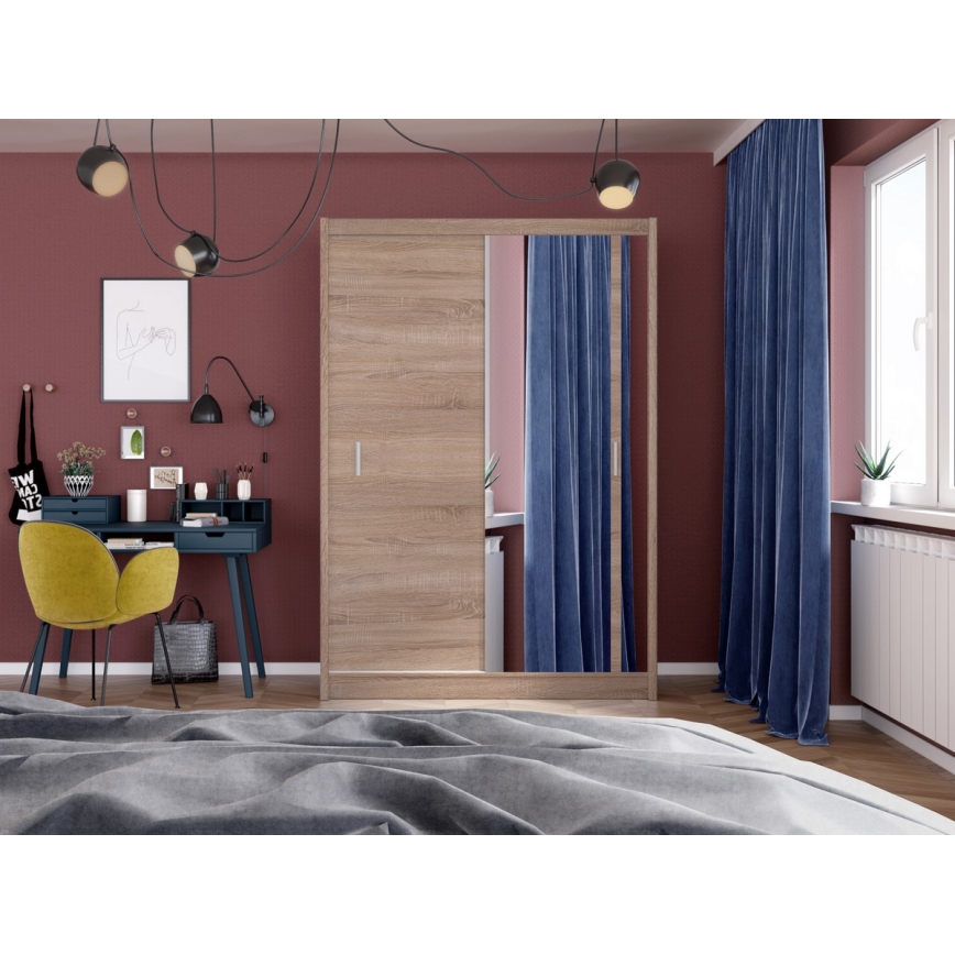 Armadio con specchio SABRINA 150x215 cm rovere sonoma