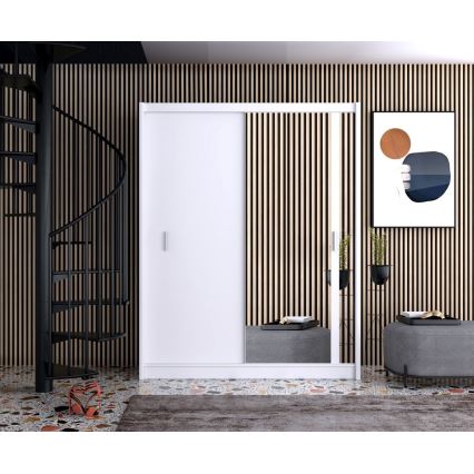 Armadio con specchio SABRINA 180x215 cm bianco