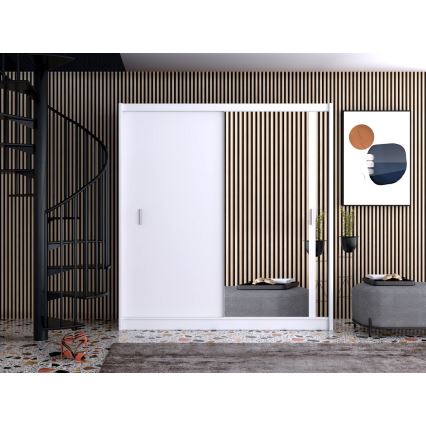 Armadio con specchio SABRINA 203x215 cm bianco