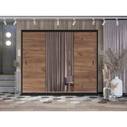 Armadio con specchio SABRINA 250x215 cm rovere craft