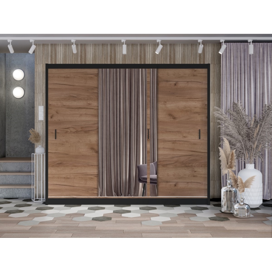 Armadio con specchio SABRINA 250x215 cm rovere craft