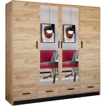 Armadio con specchio SANNA 200x215 cm rovere artigianale
