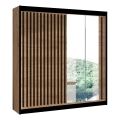 Armadio con specchio SANTINO 203x215 cm quercia craft/nero