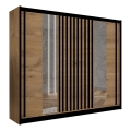 Armadio con specchio SANTINO 250x215 cm quercia craft/nero