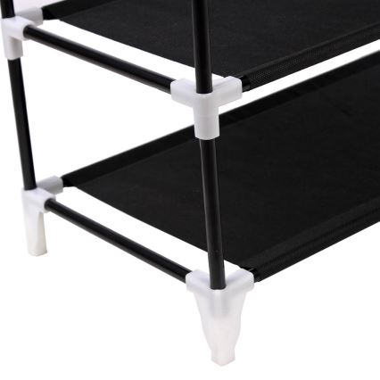 Armadio salvaspazio in tessuto con ripiani MATIS 58x160 cm, nero