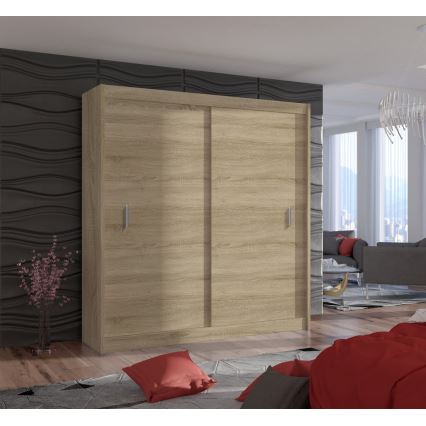 Armadio con ante scorrevoli SAPHIRA 203x215 cm rovere sonoma