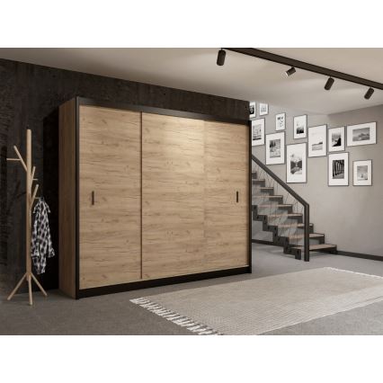 Armadio con ante scorrevoli SAPHIRA 250x215 cm rovere craft