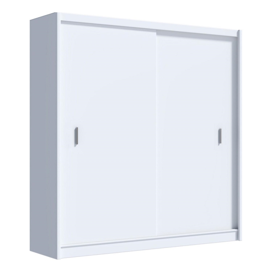 Armoire à portes coulissantes SAPHIRA 203x215 cm blanc