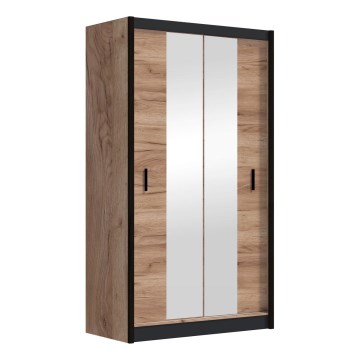 Armoire avec miroir MIRO 120x215 cm chêne craft/noir