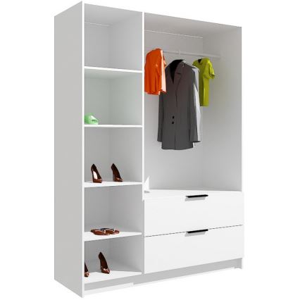 Armoire avec miroir VISTA 150x215 cm chêne artisan/graphite