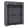Armoire de rangement en tissu MATIS 140x174 cm, grise, équipée d'étagères et d'une barre de penderie