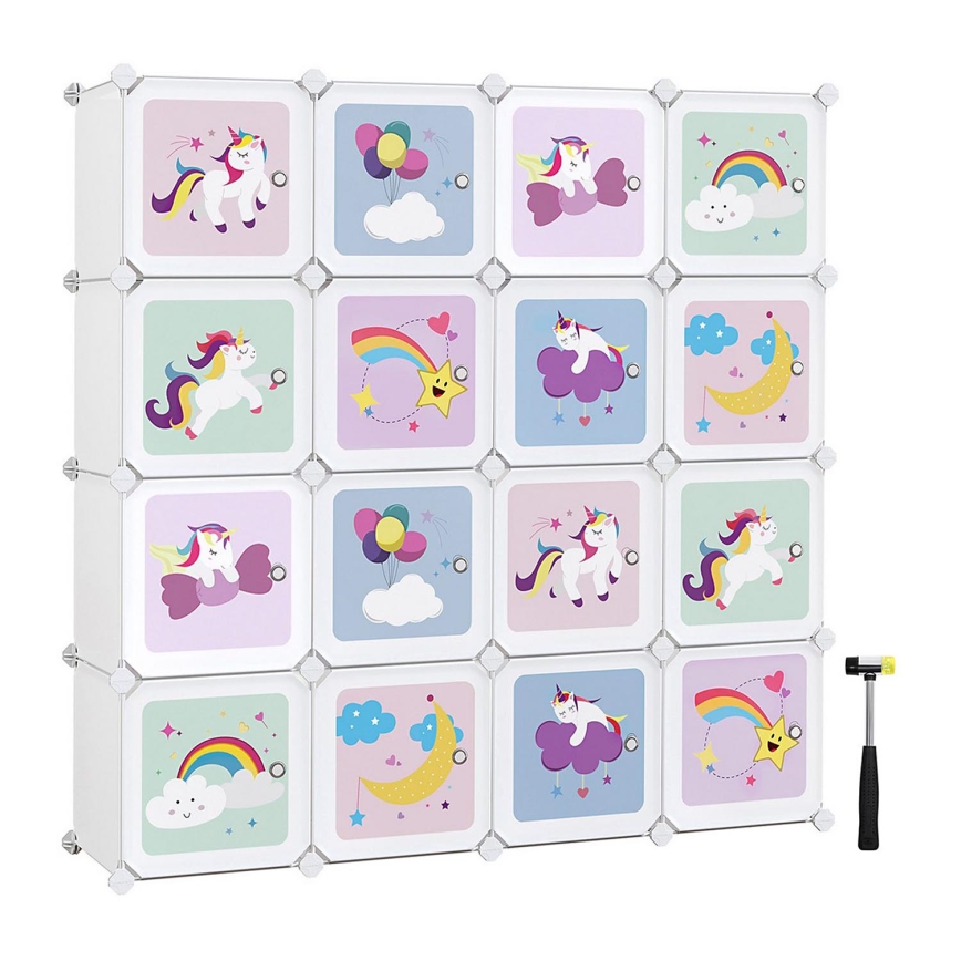 Armoire modulaire pour enfants avec boîtes de rangement ANET multicolore