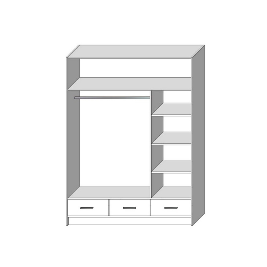 Armoire avec miroir SANNA 150x215 cm chêne craft