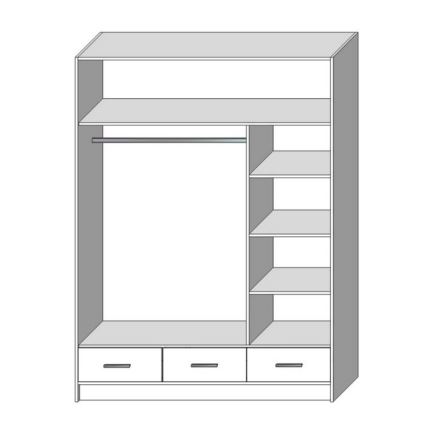 Armoire avec miroir SANNA 150x215 cm chêne sonoma