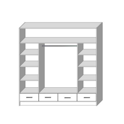 Armoire avec miroir SANNA 200x215 cm chêne sonoma