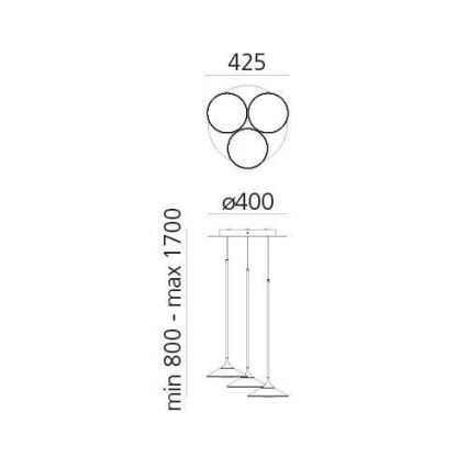 Artemide 0353030A - Lampadario a sospensione con filo LED dimmerabile ORSA CLUSTER LED/22W/230V 3000K