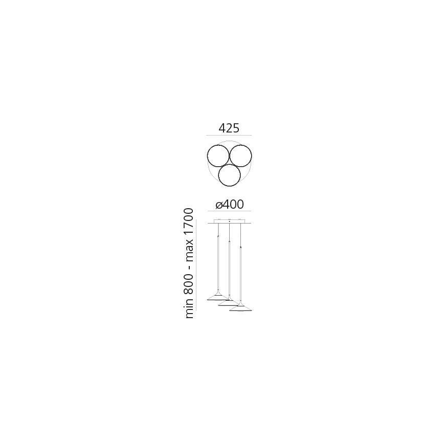 Artemide 0353030A - Lampadario a sospensione con filo LED dimmerabile ORSA CLUSTER LED/22W/230V 3000K