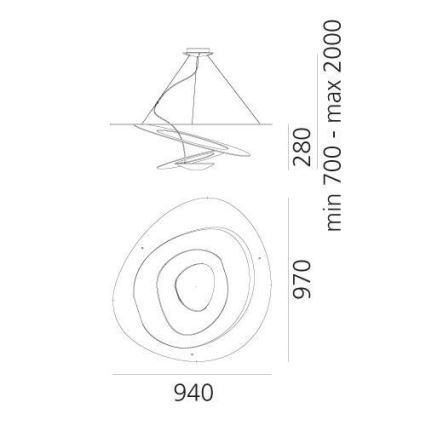 Artemide 1239010A - Suspension filaire PIRCE 1xR7s/11W/230V 97 cm blanc