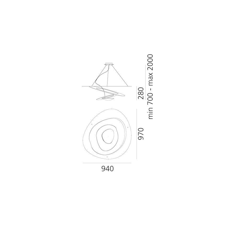 Artemide 1239010A - Suspension filaire PIRCE 1xR7s/11W/230V 97 cm blanc