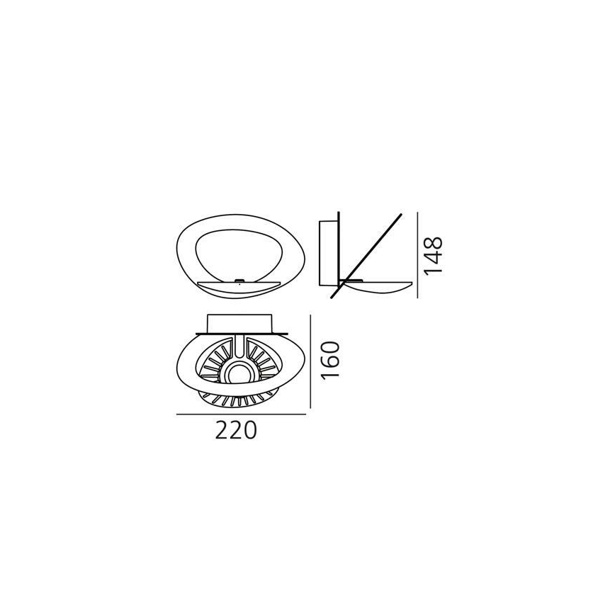 Artemide 1248010A - Applique a LED dimmerabile PIRCE LED/27W/230V 3000K bianco