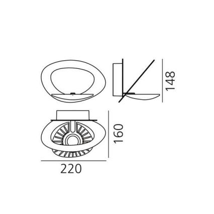 Artemide 1248010A - Applique murale à intensité variable PIRCE LED/27W/230V 3000K blanc