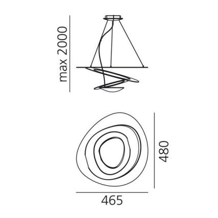 Artemide 1249020A - Suspension filaire à intensité variable PIRCE LED/27W/230V 3000K doré