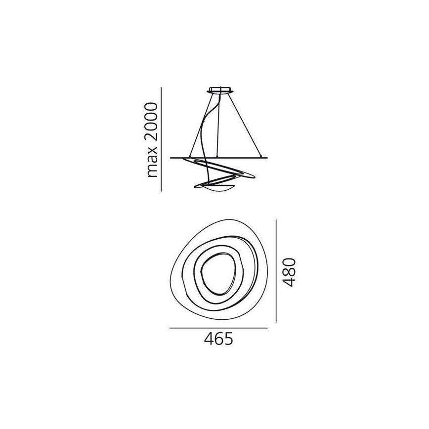 Artemide 1249020A - Suspension filaire à intensité variable PIRCE LED/27W/230V 3000K doré