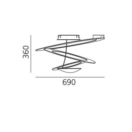Artemide 1255110A - Plafoniera LED dimmerabile PIRCE LED/44W/230V 3000K bianco