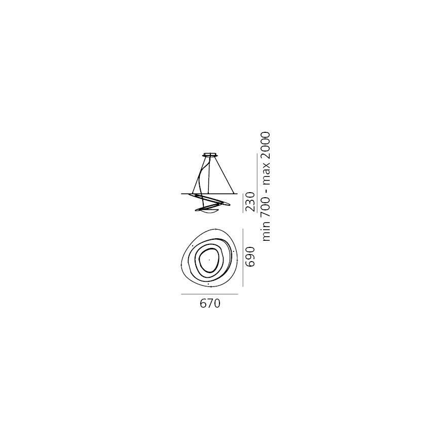 Artemide 1256110A - Dimmbare LED-Hängeleuchte PIRCE LED/44W/230V 3000K weiß