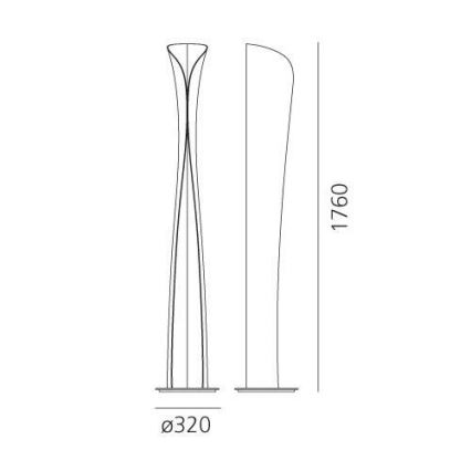 Artemide 1361020A - Lampadaire CADMO LED/44W/230V + 1xGU10/10W/230V blanc
