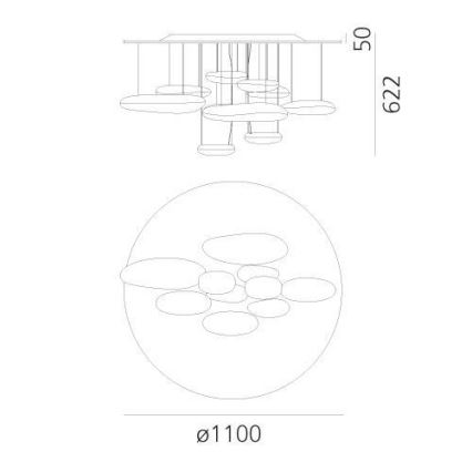 Artemide 1366110A - Dimmbare LED-Anbauleuchte MERCURY LED/58W/230V 3000K