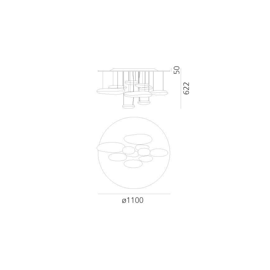 Artemide 1366110A - Lampadario a plafone LED dimmerabile MERCURY LED/58W/230V 3000K