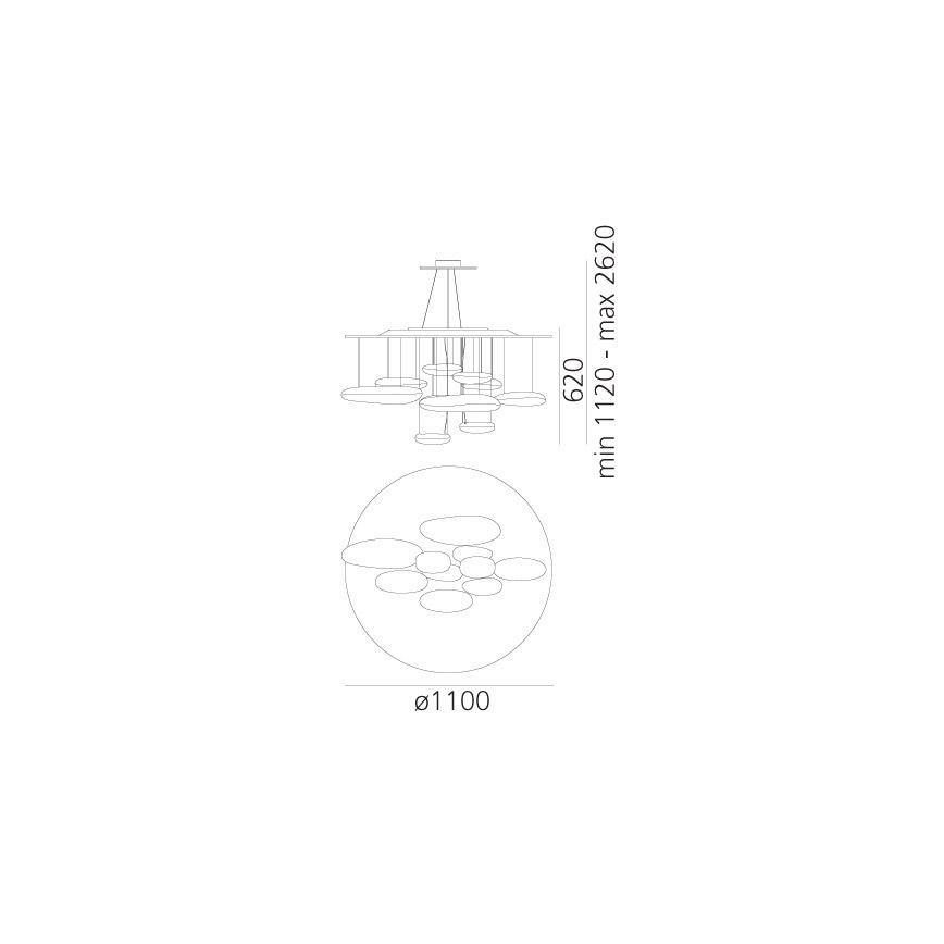 Artemide 1367110A - Suspension filaire à intensité variable MERCURY LED/58W/230V 3000K