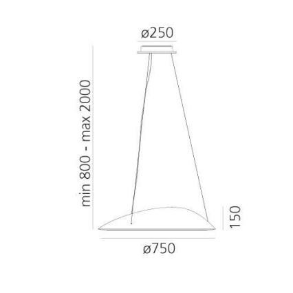 Artemide 1401010APP - Suspension filaire à intensité variable AMELUNA LED/41W/230V 3000K