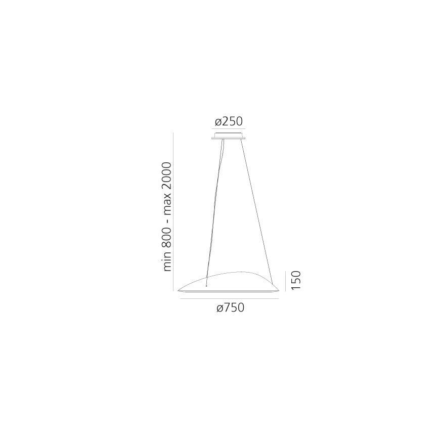 Artemide 1401010APP - Suspension filaire à intensité variable AMELUNA LED/41W/230V 3000K
