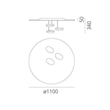 Artemide 1474110A - Plafoniera LED dimmerabile DROPLET LED/87W/230V 3000K