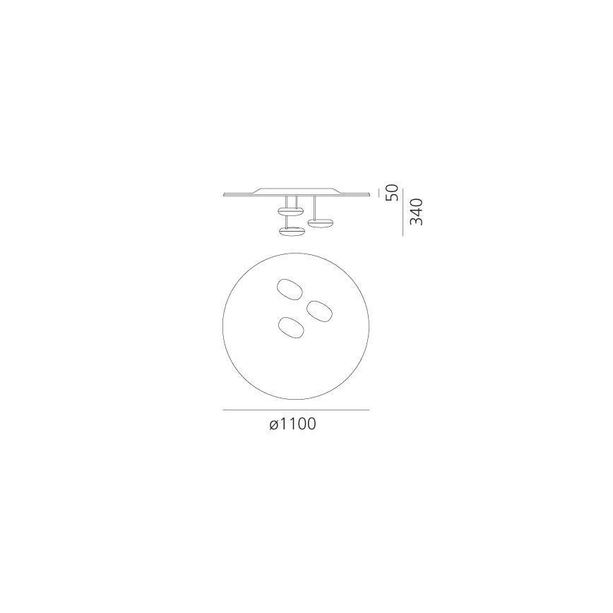 Artemide 1474110A - Plafoniera LED dimmerabile DROPLET LED/87W/230V 3000K