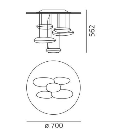 Artemide 1476110A - Lampadario a plafone LED dimmerabile MERCURY LED/29W/230V 3000K