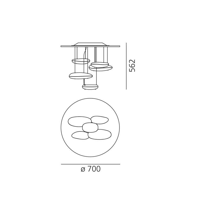 Artemide 1476110A - Lampadario a plafone LED dimmerabile MERCURY LED/29W/230V 3000K