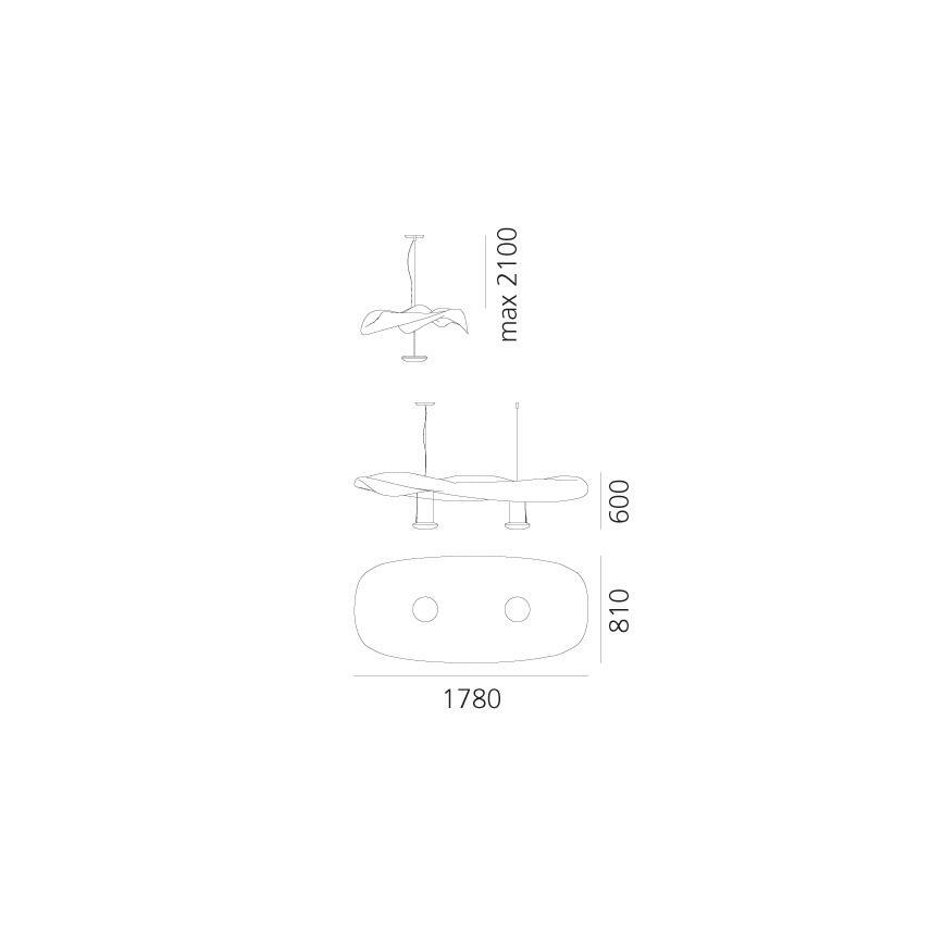 Artemide 1513010A - Lampadario a sospensione con filo COSMIC ANGELO 2xR7s/11W/230V cromo lucido