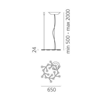 Artemide 1575050APP - Lampadario a sospensione con filo LED dimmerabile NET LED/43W/230V diametro 65 cm 3000K