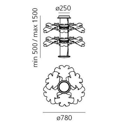 Artemide 1628110APP - Suspension filaire à intensité variable CHLOROPHILIA LED/44W/230V 3000K
